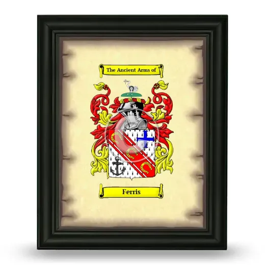 Ferris Coat of Arms Framed - Black