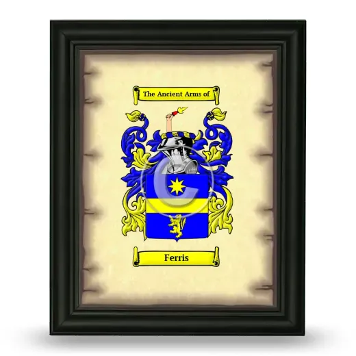 Ferris Coat of Arms Framed - Black
