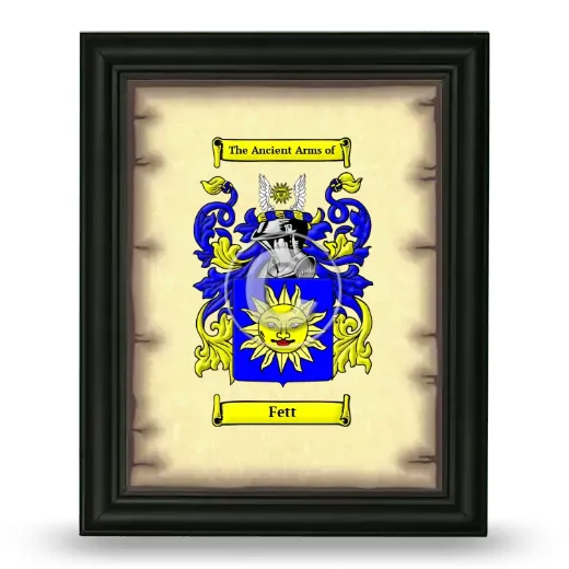 Fett Coat of Arms Framed - Black
