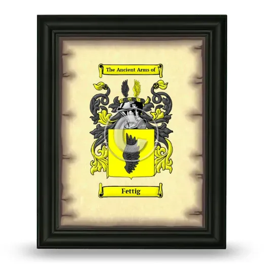 Fettig Coat of Arms Framed - Black