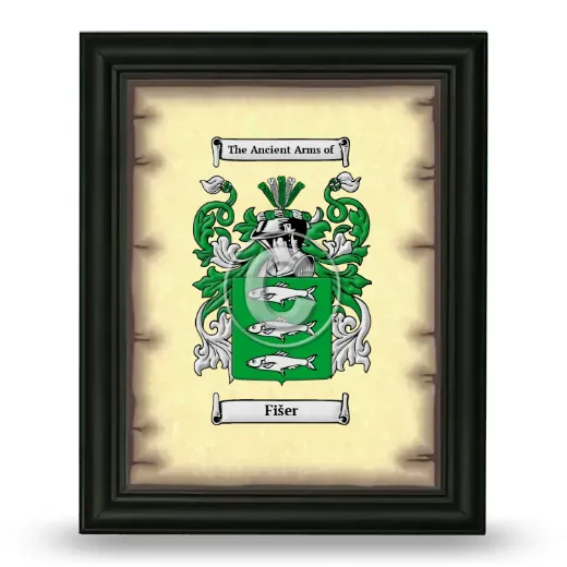 Fišer Coat of Arms Framed - Black