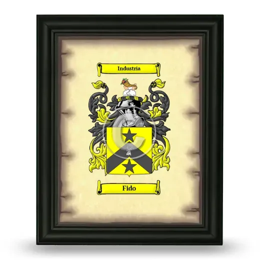 Fido Coat of Arms Framed - Black