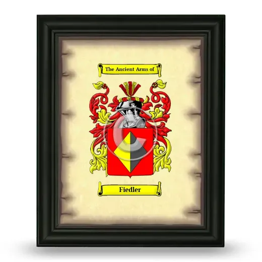 Fiedler Coat of Arms Framed - Black