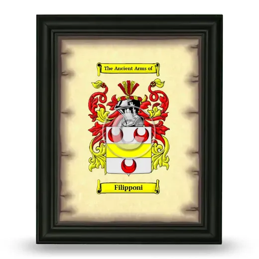 Filipponi Coat of Arms Framed - Black