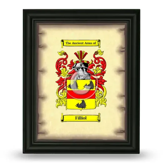Filliol Coat of Arms Framed - Black