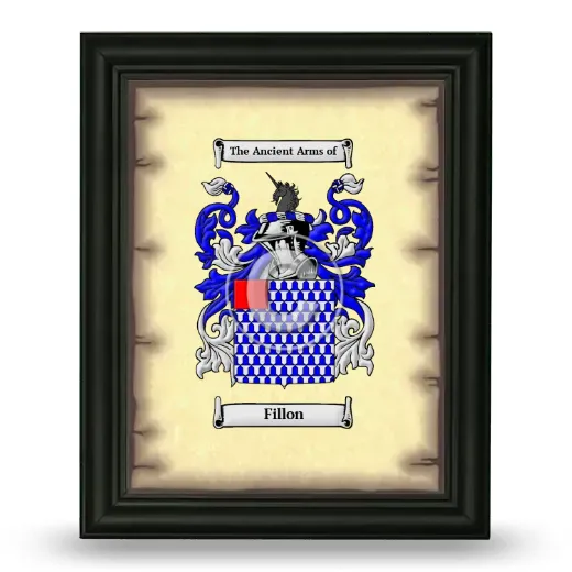 Fillon Coat of Arms Framed - Black