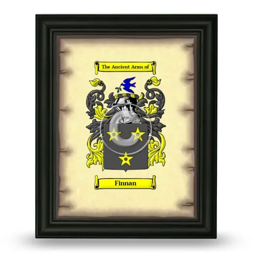 Finnan Coat of Arms Framed - Black