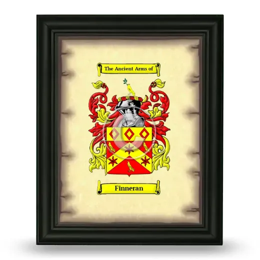 Finneran Coat of Arms Framed - Black