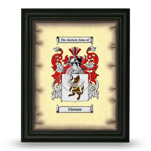Firenze Coat of Arms Framed - Black