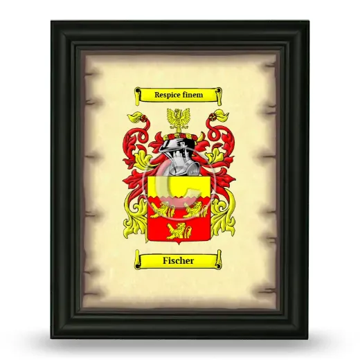 Fischer Coat of Arms Framed - Black