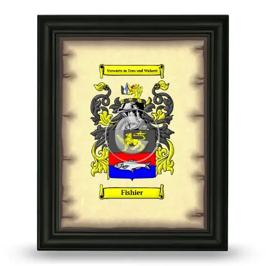 Fishier Coat of Arms Framed - Black