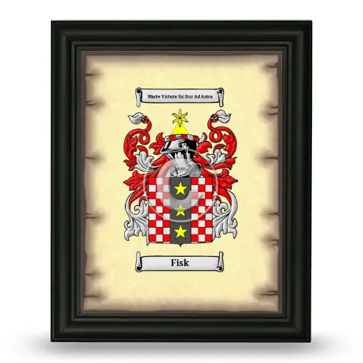 Fisk Coat of Arms Framed - Black