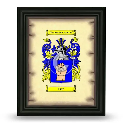 Fist Coat of Arms Framed - Black