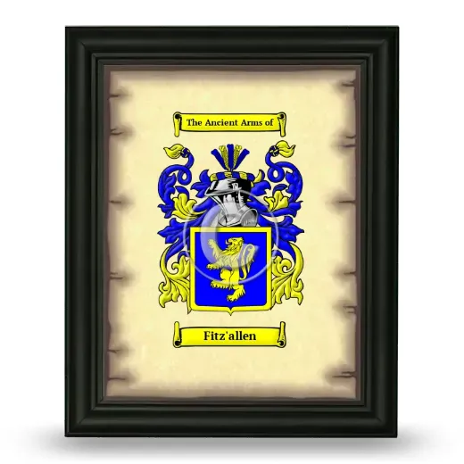 Fitz'allen Coat of Arms Framed - Black