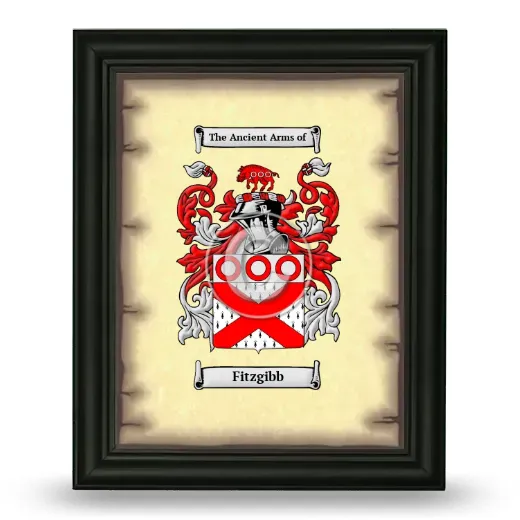 Fitzgibb Coat of Arms Framed - Black