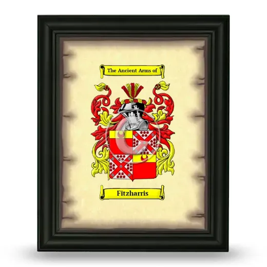 Fitzharris Coat of Arms Framed - Black
