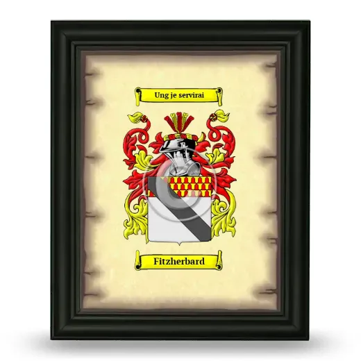 Fitzherbard Coat of Arms Framed - Black