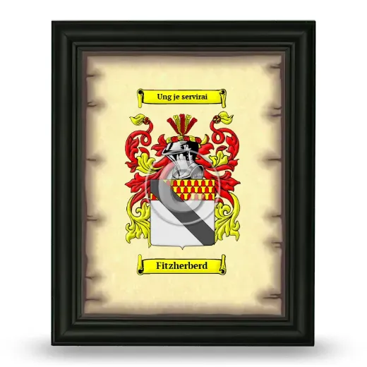 Fitzherberd Coat of Arms Framed - Black