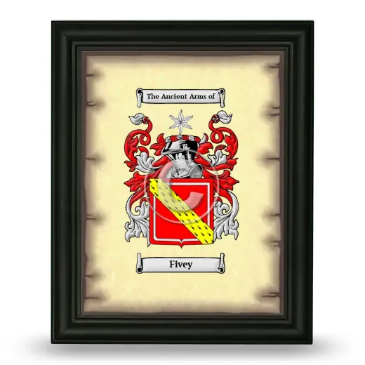 Fivey Coat of Arms Framed - Black