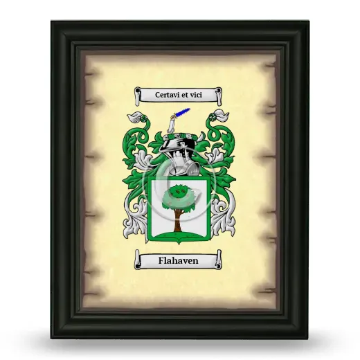 Flahaven Coat of Arms Framed - Black