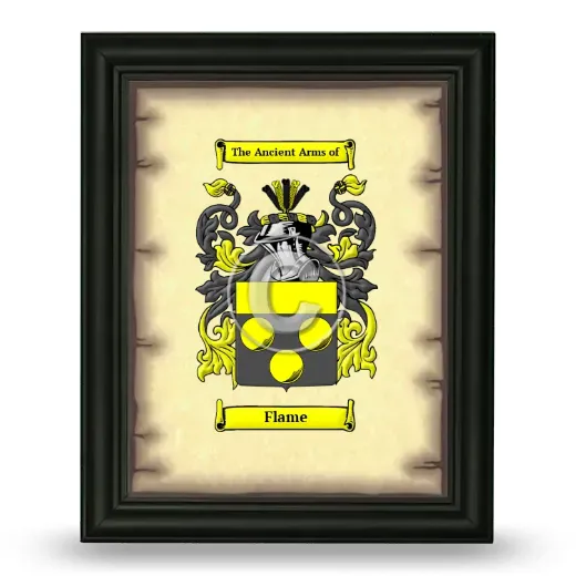 Flame Coat of Arms Framed - Black