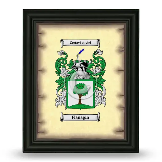 Flanagin Coat of Arms Framed - Black