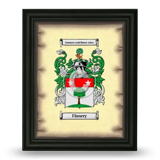 Flanery Coat of Arms Framed - Black