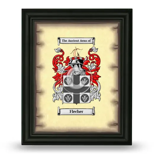 Flecher Coat of Arms Framed - Black