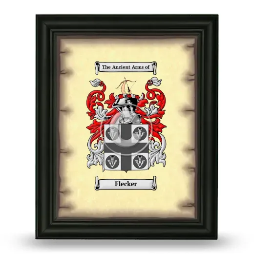 Flecker Coat of Arms Framed - Black