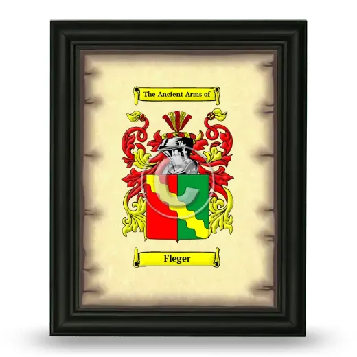 Fleger Coat of Arms Framed - Black