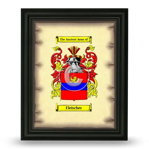 Fleischer Coat of Arms Framed - Black