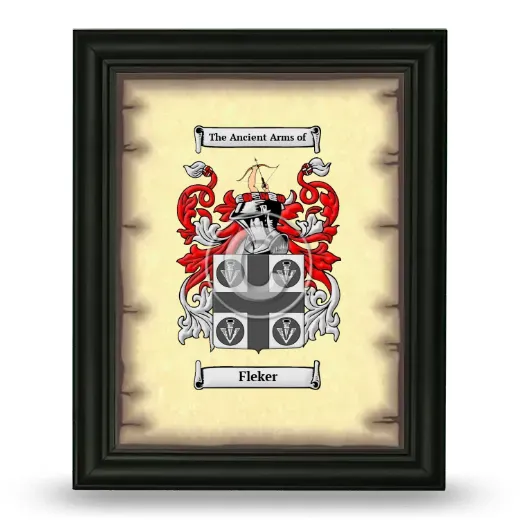 Fleker Coat of Arms Framed - Black