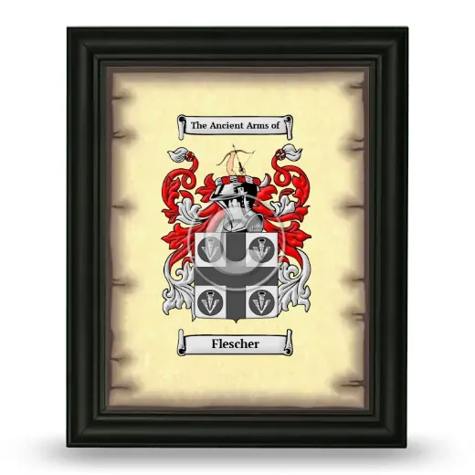 Flescher Coat of Arms Framed - Black