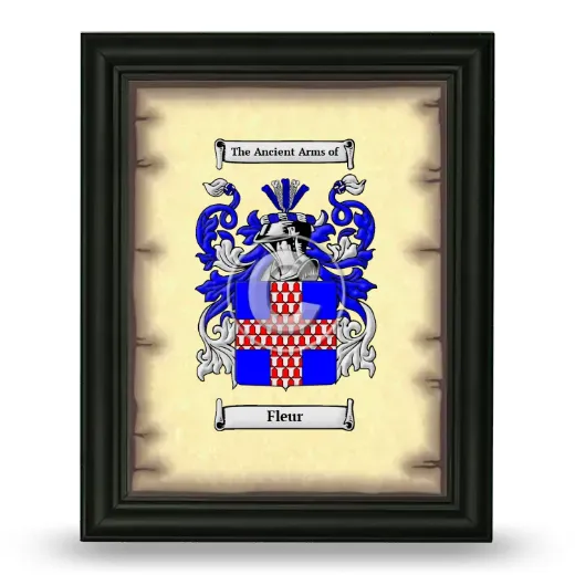 Fleur Coat of Arms Framed - Black