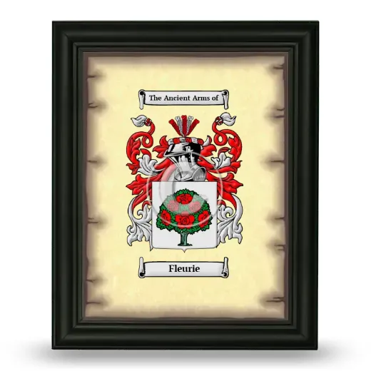 Fleurie Coat of Arms Framed - Black
