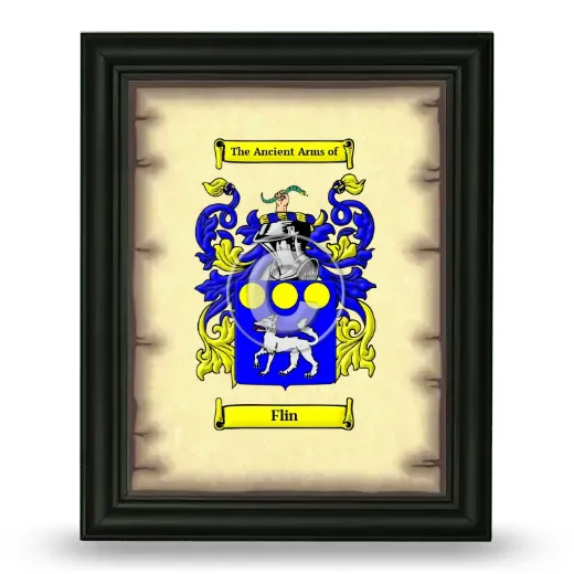Flin Coat of Arms Framed - Black