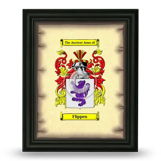 Flippen Coat of Arms Framed - Black