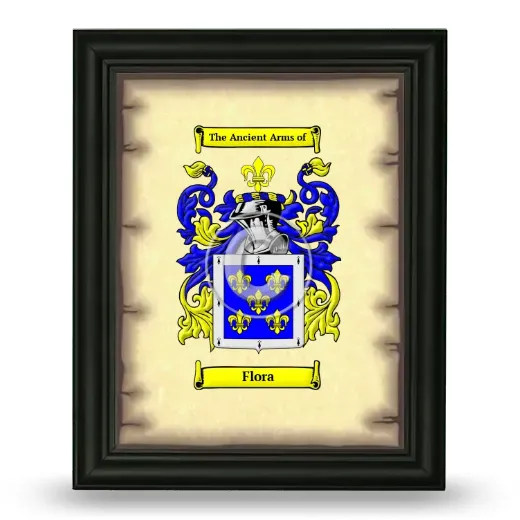 Flora Coat of Arms Framed - Black