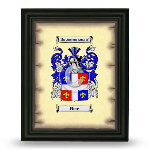 Flore Coat of Arms Framed - Black