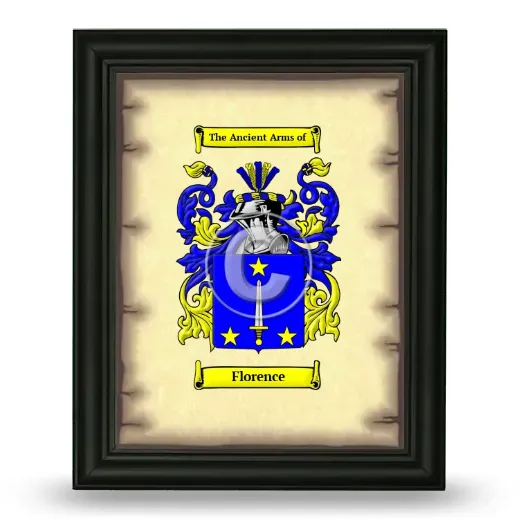 Florence Coat of Arms Framed - Black