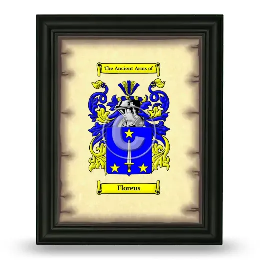 Florens Coat of Arms Framed - Black