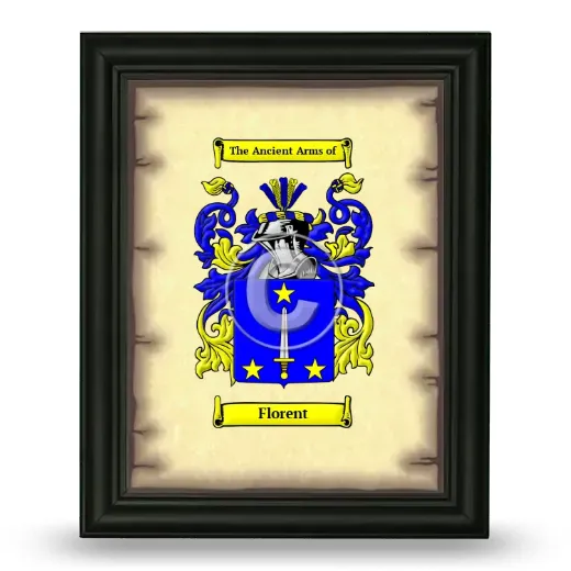 Florent Coat of Arms Framed - Black