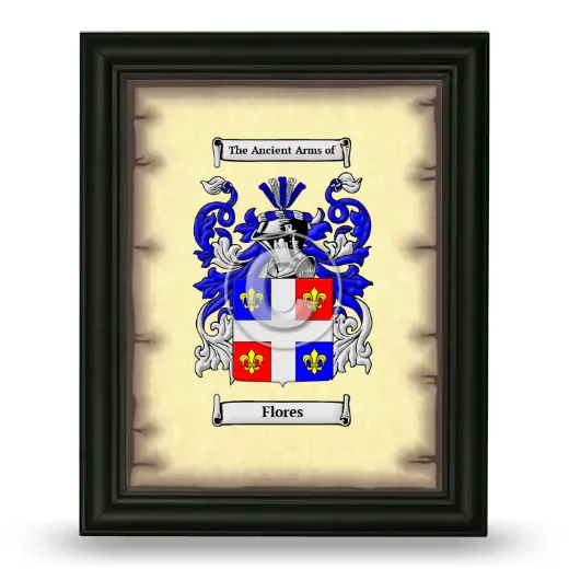 Flores Coat of Arms Framed - Black