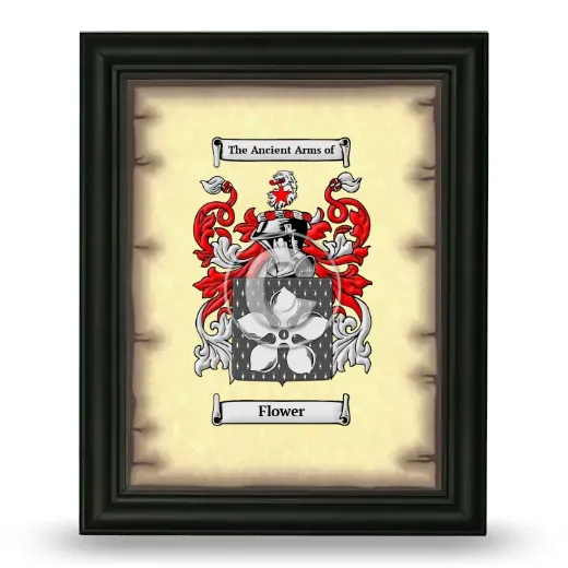 Flower Coat of Arms Framed - Black