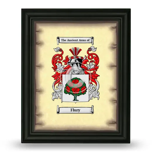 Flury Coat of Arms Framed - Black