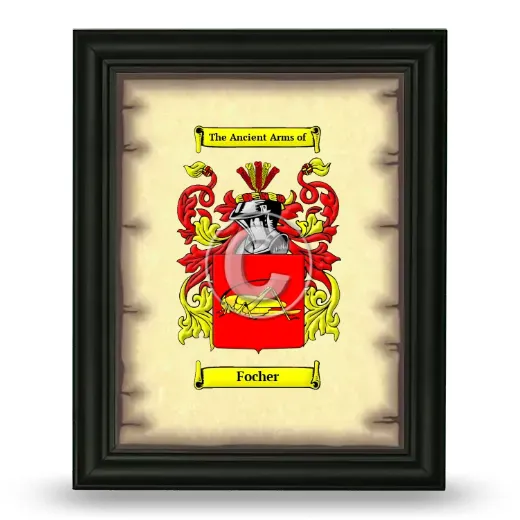 Focher Coat of Arms Framed - Black