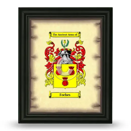 Foches Coat of Arms Framed - Black
