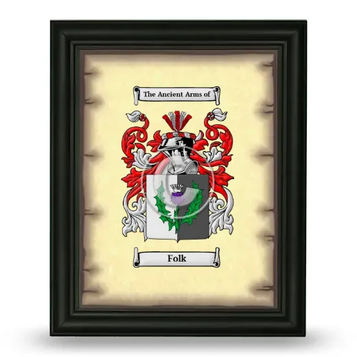 Folk Coat of Arms Framed - Black