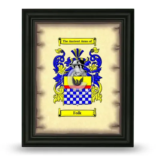 Folk Coat of Arms Framed - Black