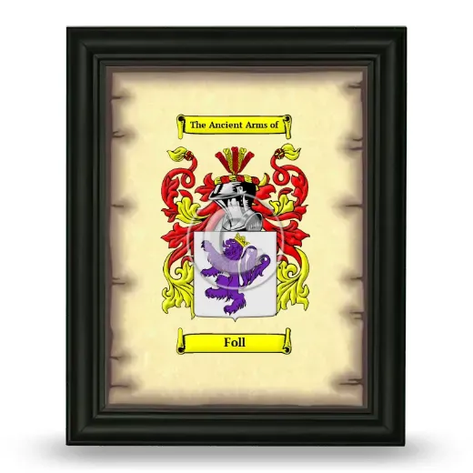 Foll Coat of Arms Framed - Black